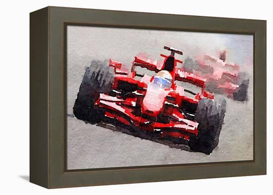 Ferrari F1 Race Watercolor-NaxArt-Framed Stretched Canvas