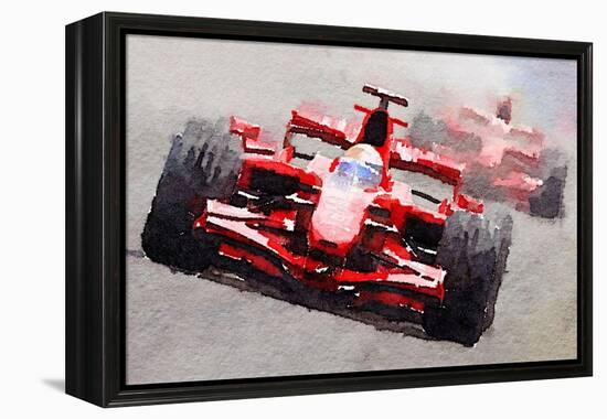 Ferrari F1 Race Watercolor-NaxArt-Framed Stretched Canvas