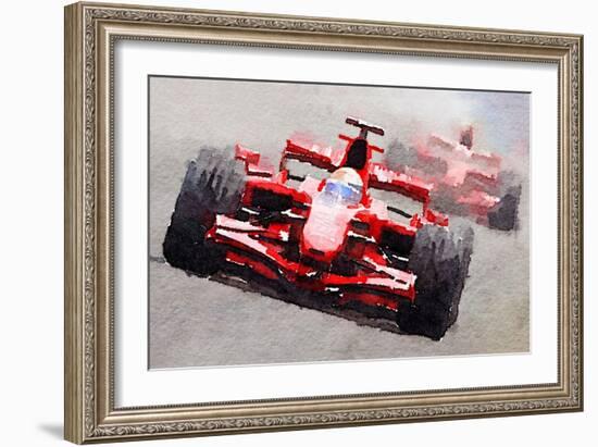 Ferrari F1 Race Watercolor-NaxArt-Framed Art Print