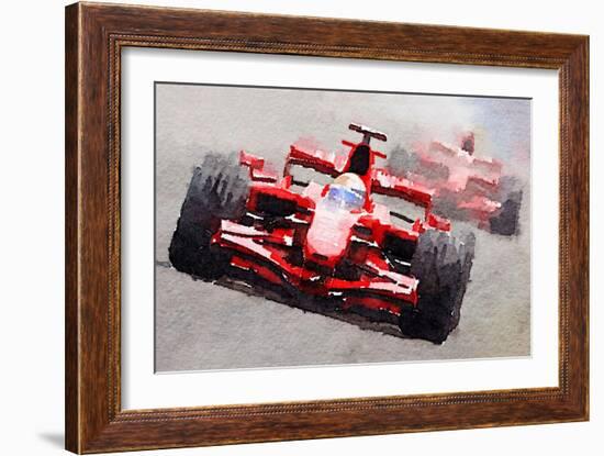 Ferrari F1 Race Watercolor-NaxArt-Framed Premium Giclee Print