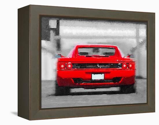 Ferrari F512 Rear Watercolor-NaxArt-Framed Stretched Canvas