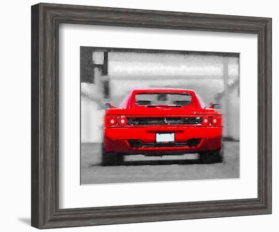 Ferrari F512 Rear Watercolor-NaxArt-Framed Art Print