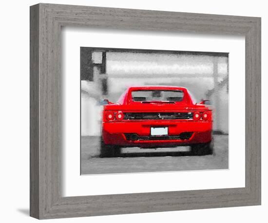 Ferrari F512 Rear Watercolor-NaxArt-Framed Art Print