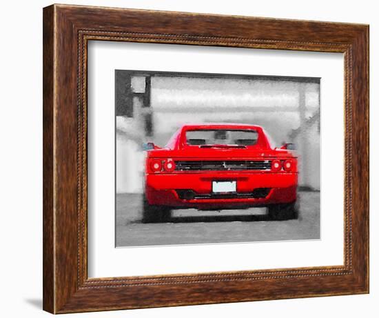 Ferrari F512 Rear Watercolor-NaxArt-Framed Art Print