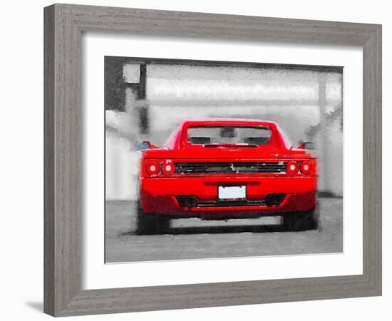 Ferrari F512 Rear Watercolor-NaxArt-Framed Art Print