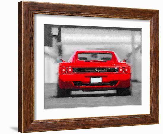 Ferrari F512 Rear Watercolor-NaxArt-Framed Art Print