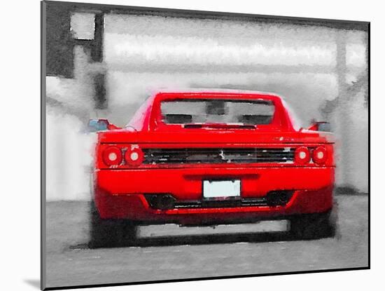 Ferrari F512 Rear Watercolor-NaxArt-Mounted Art Print