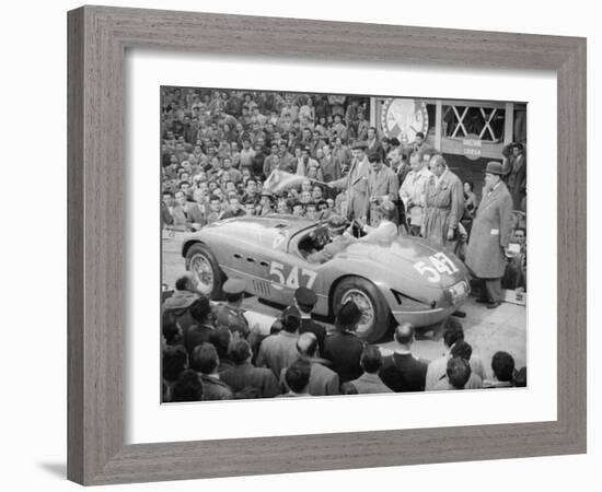 Ferrari of Giannino Marzotto, Mille Miglia, Italy, 1953-null-Framed Photographic Print
