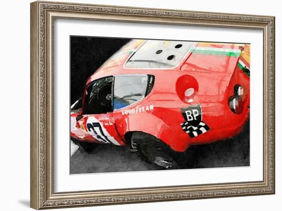 Ferrari Reear Detail Watercolor-NaxArt-Framed Art Print