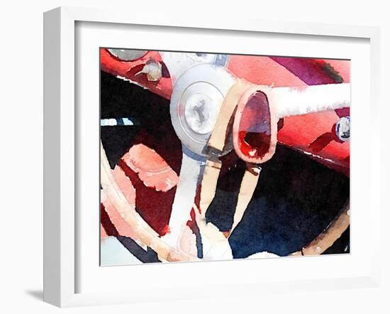 Ferrari Steering Wheel Watercolor-NaxArt-Framed Art Print