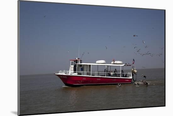 Ferries, Boats And Oil Rigs All Co-Exist On Mobile Bay In Alabama-Carol Highsmith-Mounted Art Print