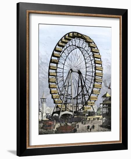 Ferris Wheel -250 Feet in Diameter, 36 Cars - at the Columbian Exposition, Chicago, 1893-null-Framed Giclee Print