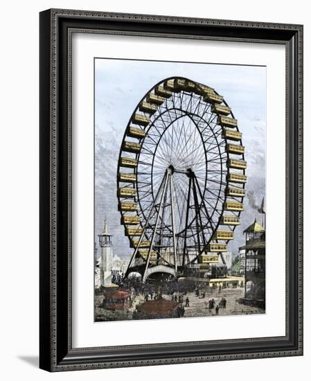 Ferris Wheel -250 Feet in Diameter, 36 Cars - at the Columbian Exposition, Chicago, 1893-null-Framed Giclee Print