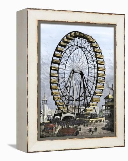 Ferris Wheel -250 Feet in Diameter, 36 Cars - at the Columbian Exposition, Chicago, 1893-null-Framed Premier Image Canvas