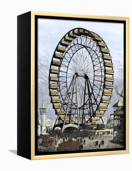 Ferris Wheel -250 Feet in Diameter, 36 Cars - at the Columbian Exposition, Chicago, 1893-null-Framed Premier Image Canvas