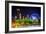 Ferris Wheel and Buildings Seen from Olympic Centennial Park at Night in Atlanta, Georgia.-Jon Bilous-Framed Photographic Print