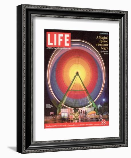 Ferris Wheel at the San Mateo County Fair Lit Up at Night, June 23, 2006-Roger Vail-Framed Photographic Print