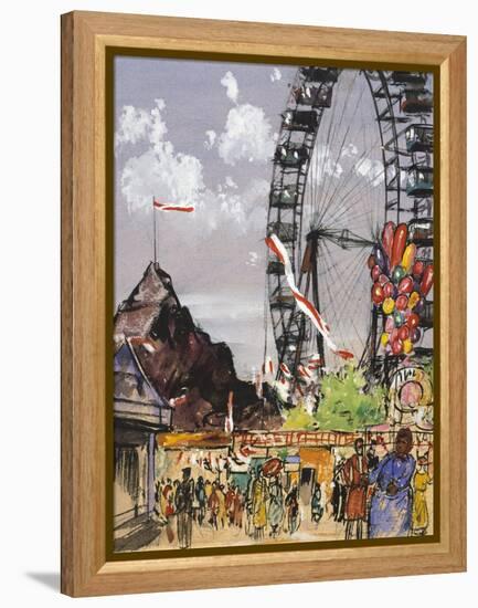 Ferris Wheel at Vienna Prater-Franz Hogenberg-Framed Premier Image Canvas