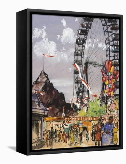 Ferris Wheel at Vienna Prater-Franz Hogenberg-Framed Premier Image Canvas