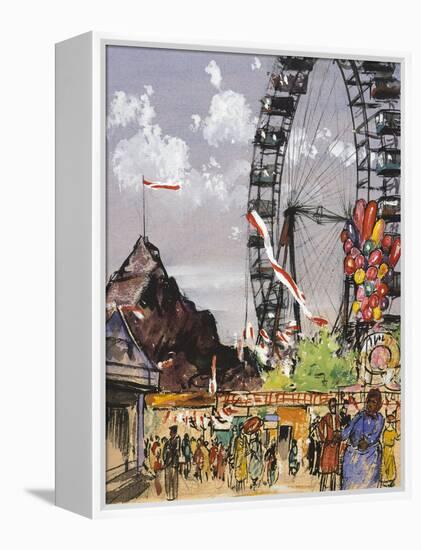 Ferris Wheel at Vienna Prater-Franz Hogenberg-Framed Premier Image Canvas