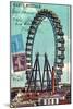 Ferris Wheel in Paris, Vintage Postcard Collage-Piddix-Mounted Art Print