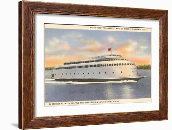 Ferry Between Seattle and Bremerton, Washington-null-Framed Art Print