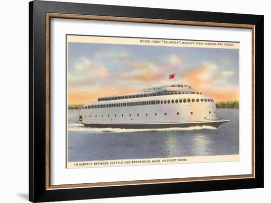 Ferry Between Seattle and Bremerton, Washington-null-Framed Art Print