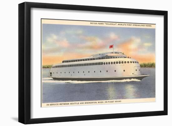 Ferry Between Seattle and Bremerton, Washington-null-Framed Art Print