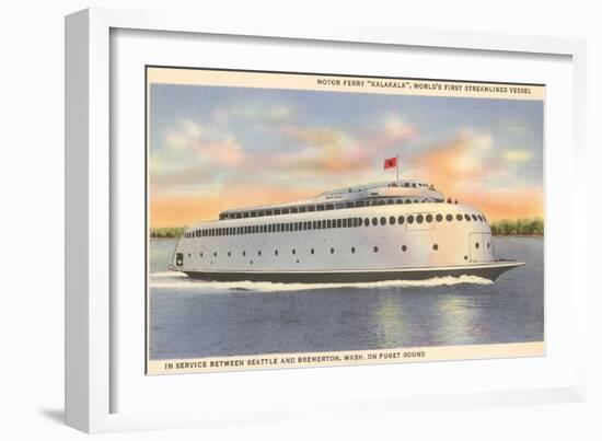 Ferry Between Seattle and Bremerton, Washington-null-Framed Art Print