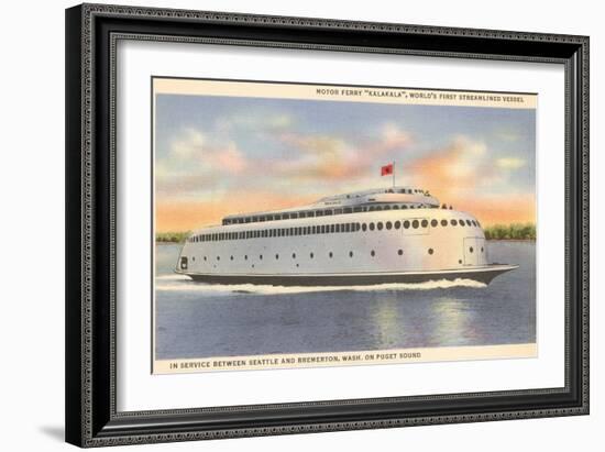 Ferry Between Seattle and Bremerton, Washington-null-Framed Art Print