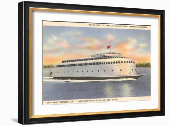 Ferry Between Seattle and Bremerton, Washington-null-Framed Art Print