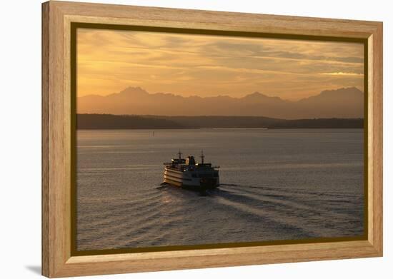 Ferry Boat in Elliot Bay-Paul Souders-Framed Premier Image Canvas