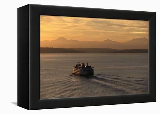Ferry Boat in Elliot Bay-Paul Souders-Framed Premier Image Canvas