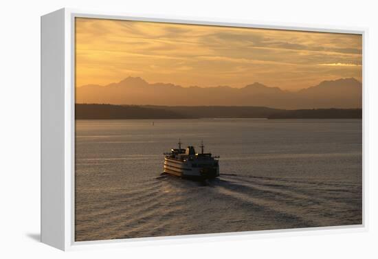 Ferry Boat in Elliot Bay-Paul Souders-Framed Premier Image Canvas