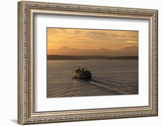 Ferry Boat in Elliot Bay-Paul Souders-Framed Premium Photographic Print