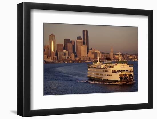 Ferry Boat in Elliot Bay-Paul Souders-Framed Photographic Print