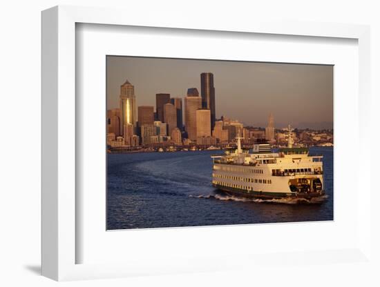 Ferry Boat in Elliot Bay-Paul Souders-Framed Photographic Print