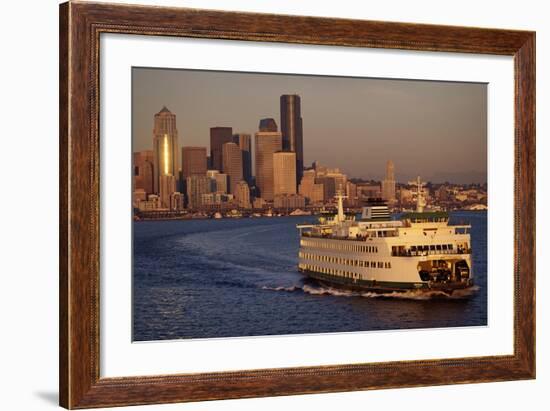 Ferry Boat in Elliot Bay-Paul Souders-Framed Photographic Print