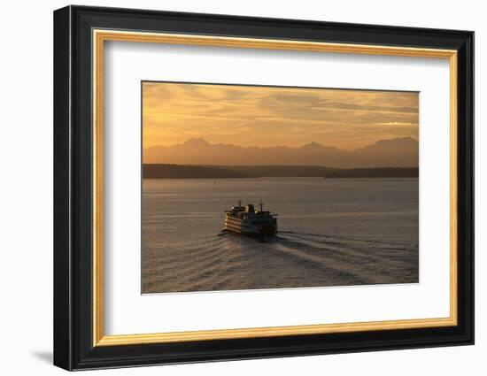 Ferry Boat in Elliot Bay-Paul Souders-Framed Photographic Print