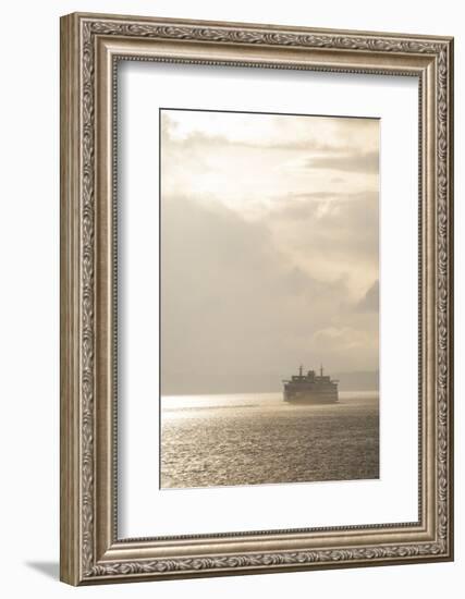 Ferry Boats Crossing Elliott Bay from Seattle, Washington-Greg Probst-Framed Photographic Print