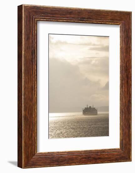 Ferry Boats Crossing Elliott Bay from Seattle, Washington-Greg Probst-Framed Photographic Print