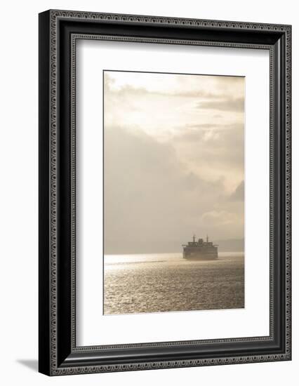 Ferry Boats Crossing Elliott Bay from Seattle, Washington-Greg Probst-Framed Photographic Print