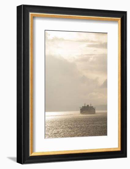 Ferry Boats Crossing Elliott Bay from Seattle, Washington-Greg Probst-Framed Photographic Print