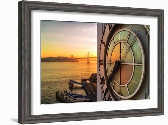 Ferry Building Clock Tower Sunrise San Francisco Beautiful Travel-Vincent James-Framed Photographic Print