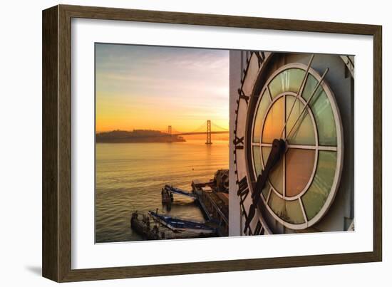 Ferry Building Clock Tower Sunrise San Francisco Beautiful Travel-Vincent James-Framed Photographic Print