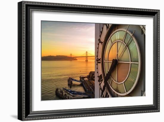 Ferry Building Clock Tower Sunrise San Francisco Beautiful Travel-Vincent James-Framed Photographic Print