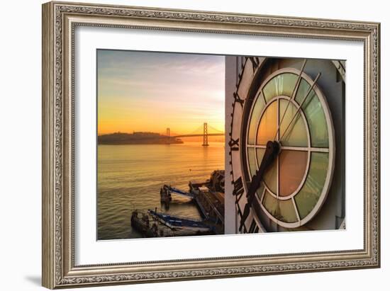 Ferry Building Clock Tower Sunrise San Francisco Beautiful Travel-Vincent James-Framed Photographic Print