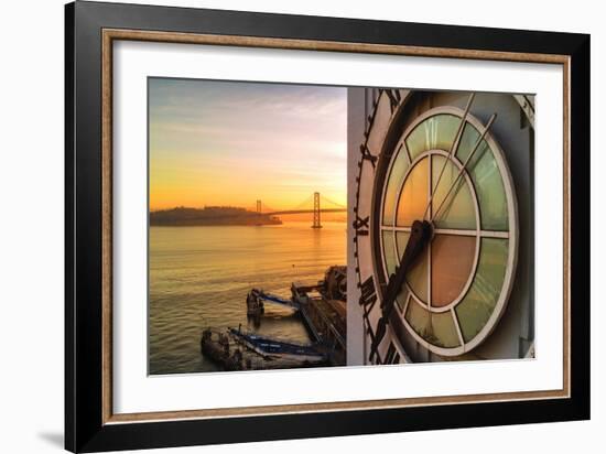 Ferry Building Clock Tower Sunrise San Francisco Beautiful Travel-Vincent James-Framed Photographic Print