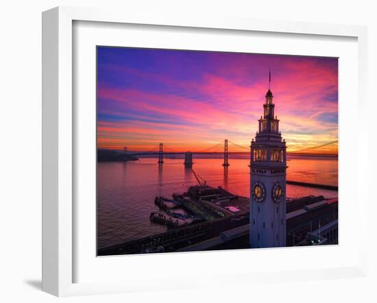 Ferry Building Sunrise Color Beautiful Daybreak San Francisco-Vincent James-Framed Photographic Print
