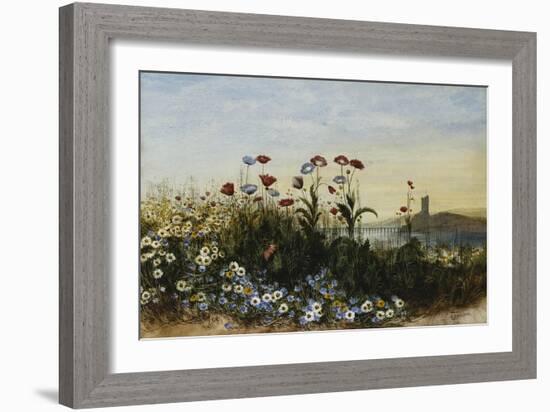 Ferry Carrig Castle, Co. Wexford, Seen Through a Bank of Wild Flowers-Andrew Nicholl-Framed Giclee Print